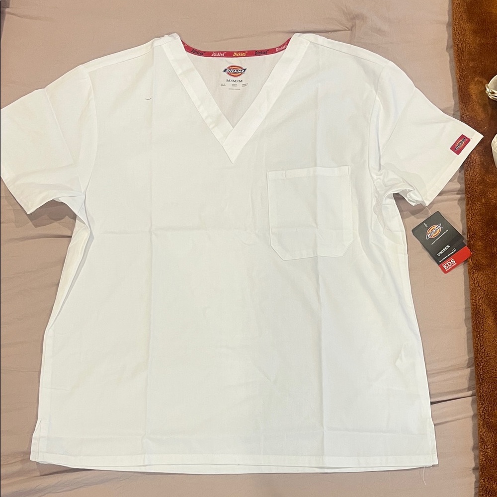 Dickies Unisex Classic White Scrub Top
